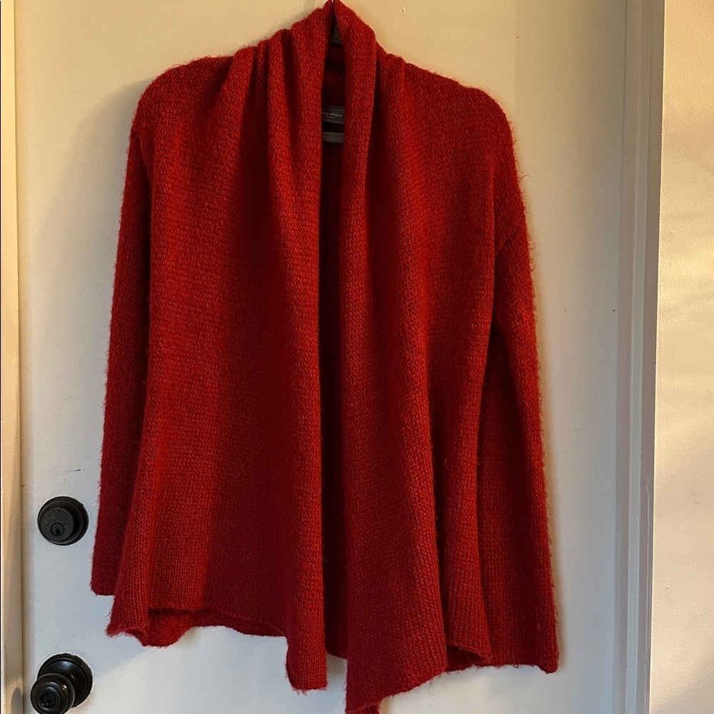 Wooden Ships Paolo Buendia Red Open Sweater cardigan Mohair Wool Blend X/S